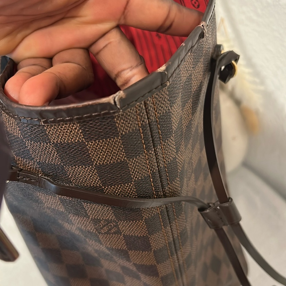 Louis Vuitton Neverful MM N51106 tote Bag GI0142 Ebenu+ COA - Picture 9 of 17